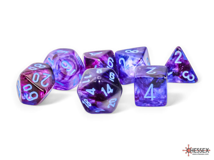 CHESSEX  Nebula: 7Pc Mega-Hedral Nocturnal / Blue Luminary | Impulse Games and Hobbies