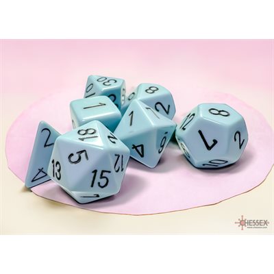 CHESSEX 7-Die Set Opaque Pastel: Blue/Black | Impulse Games and Hobbies