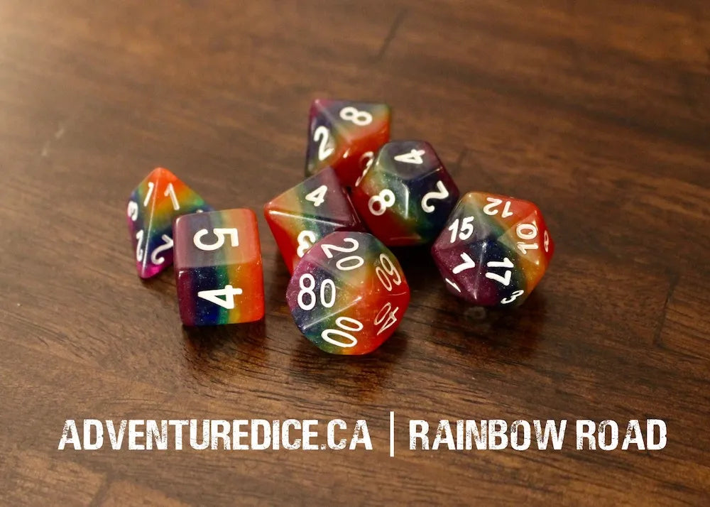 Adventure Dice - Rainbow Road dice set | Impulse Games and Hobbies