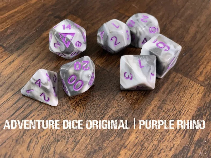 Adventure Dice - Purple Rhino dice set | Impulse Games and Hobbies