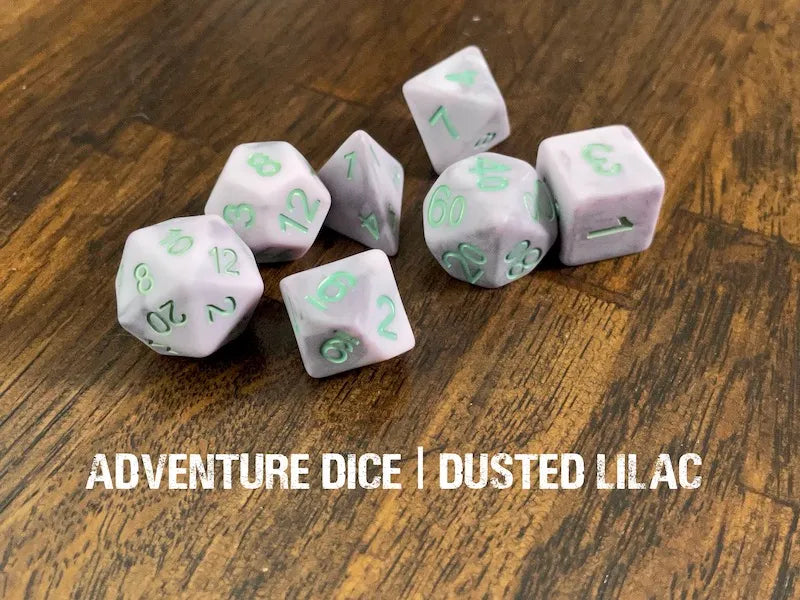 Adventure Dice - Dusted Lilac dice set | Impulse Games and Hobbies