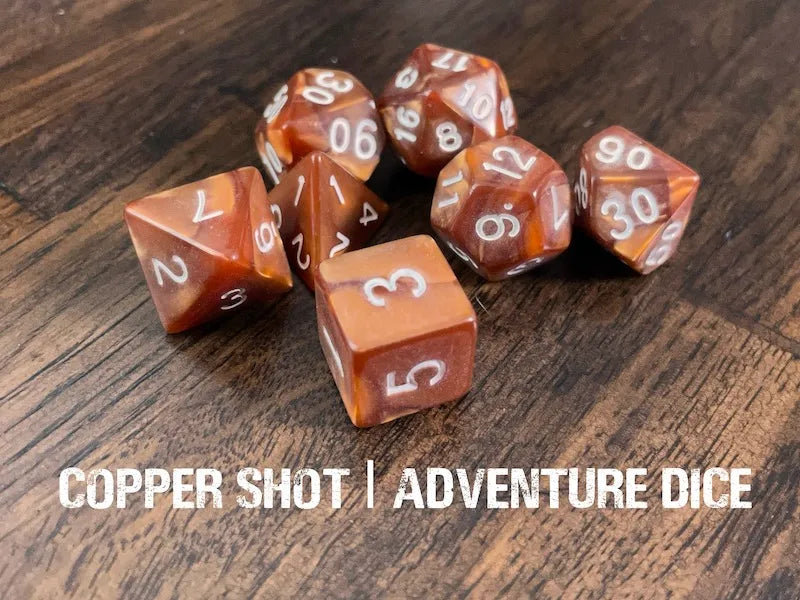Adventure Dice - Copper Shot dice set | Impulse Games and Hobbies