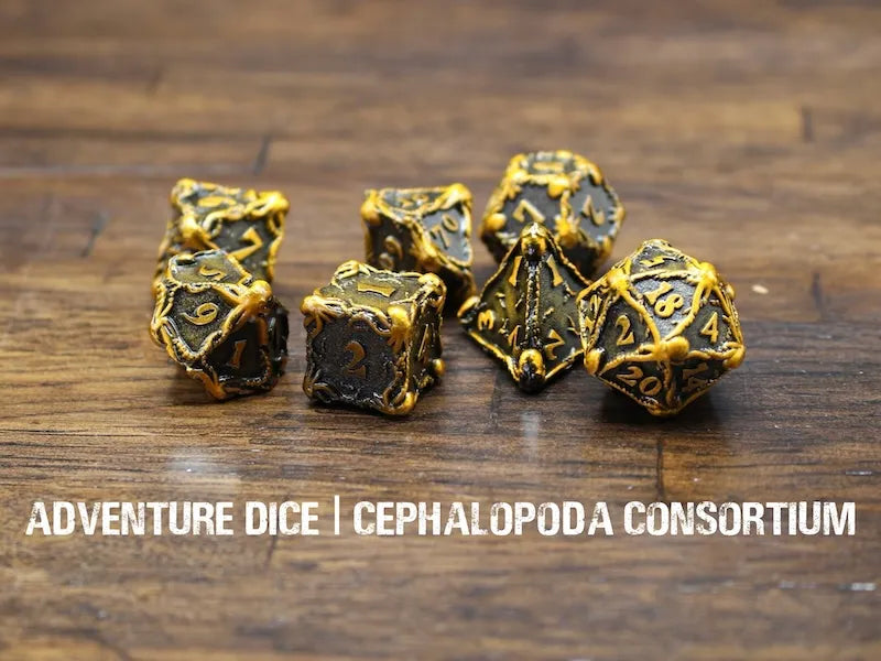 Adventure Dice - Cephalopoda Consortium premium metal dice set | Impulse Games and Hobbies