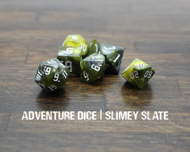 Adventure Dice - Slimey Slate dice set | Impulse Games and Hobbies