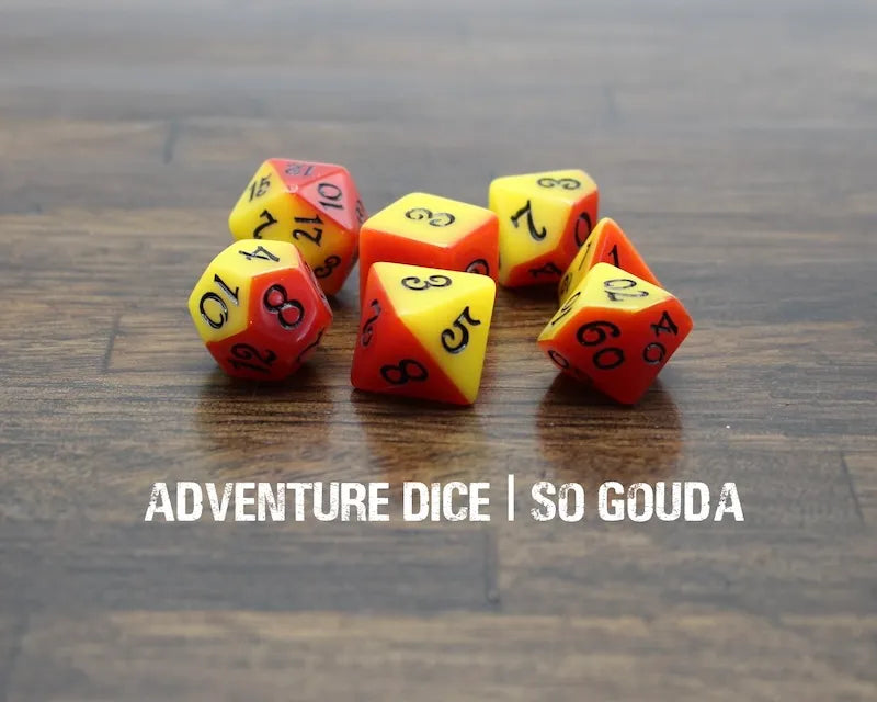 Adventure Dice - So Gouda dice set | Impulse Games and Hobbies