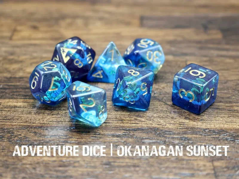 Adventure Dice - Okanagan Sunset dice set | Impulse Games and Hobbies
