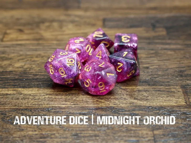 Adventure Dice - Midnight Orchid dice set | Impulse Games and Hobbies