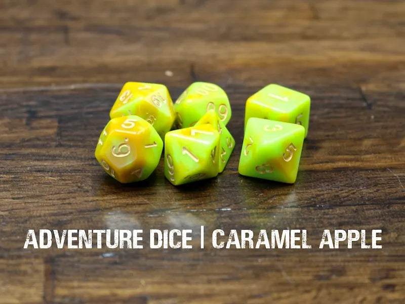 Adventure Dice - Caramel Apple dice set | Impulse Games and Hobbies