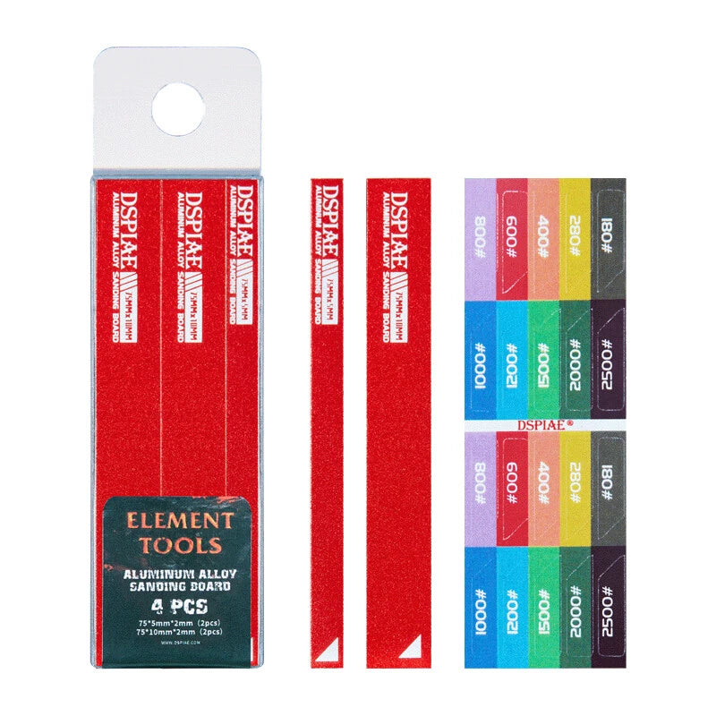 DSPIAE AS-RD15 Aluminum Alloy Sanding Board (Red) 4pcs | Impulse Games and Hobbies