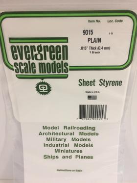 Evergreen 9015 - 6 x 12 Plain Sheet - .015" 3PK | Impulse Games and Hobbies