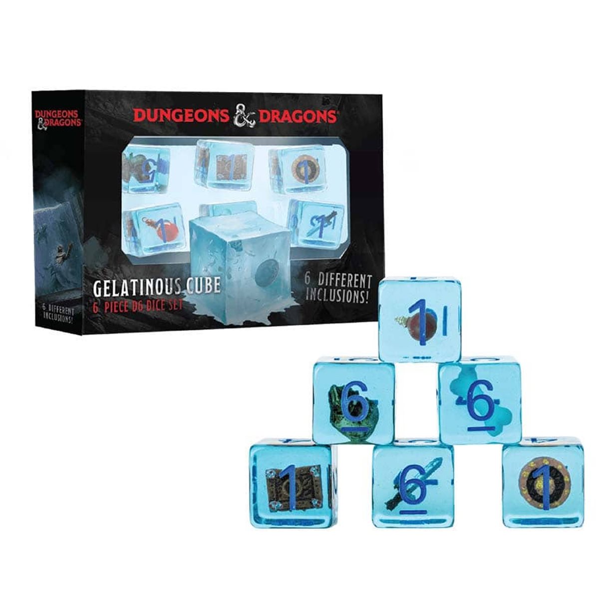Dice: D&D Gelatinous Cube 6-Pack (EN) | Impulse Games and Hobbies