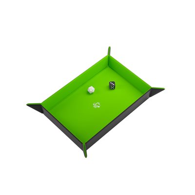 GameGenic Magnetic Dice Tray: Rectangular: Black/Green | Impulse Games and Hobbies
