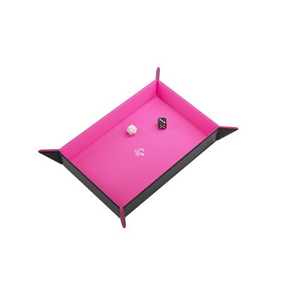 GameGenic Magnetic Dice Tray: Rectangular: Black/Pink | Impulse Games and Hobbies