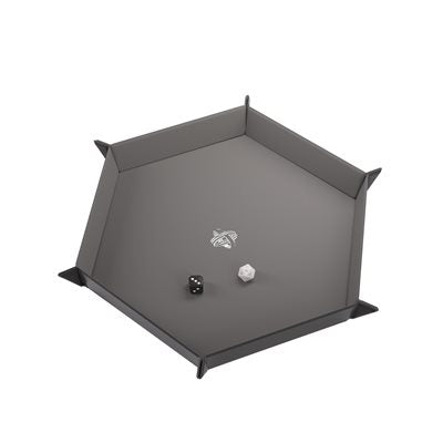 GameGenic Magnetic Dice Tray: Hexagonal: Black/Gray | Impulse Games and Hobbies