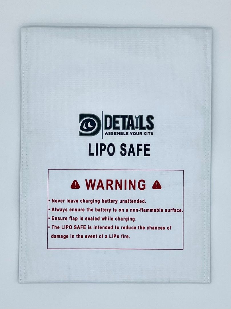 Hobby Details LiPo Battery Safe Bag (White) (23x30cm) | Impulse Games and Hobbies