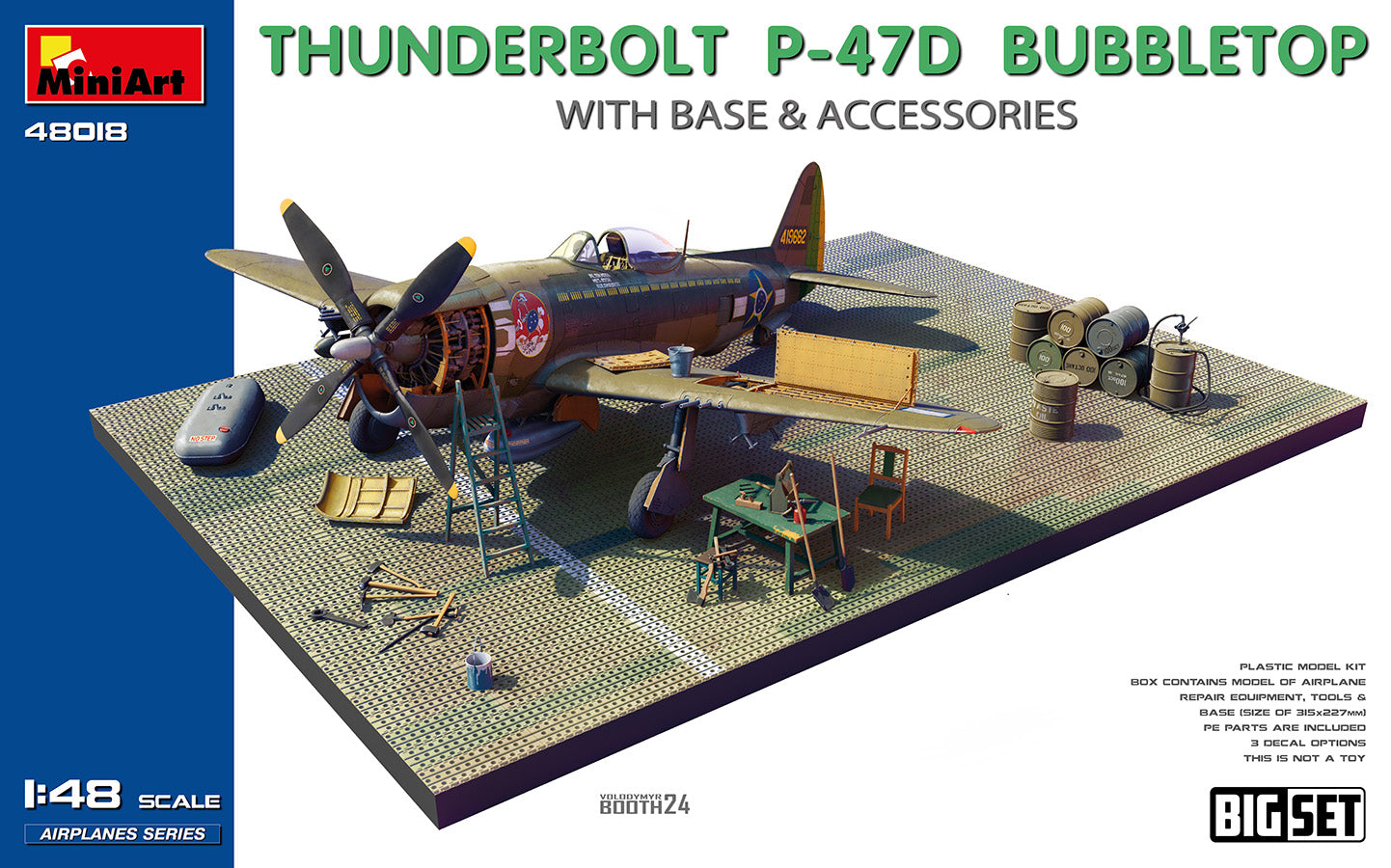 MiniArt 1/48 Thunderbolt P-47D Bubbletop With Base & Accessories. (Big Set) | Impulse Games and Hobbies