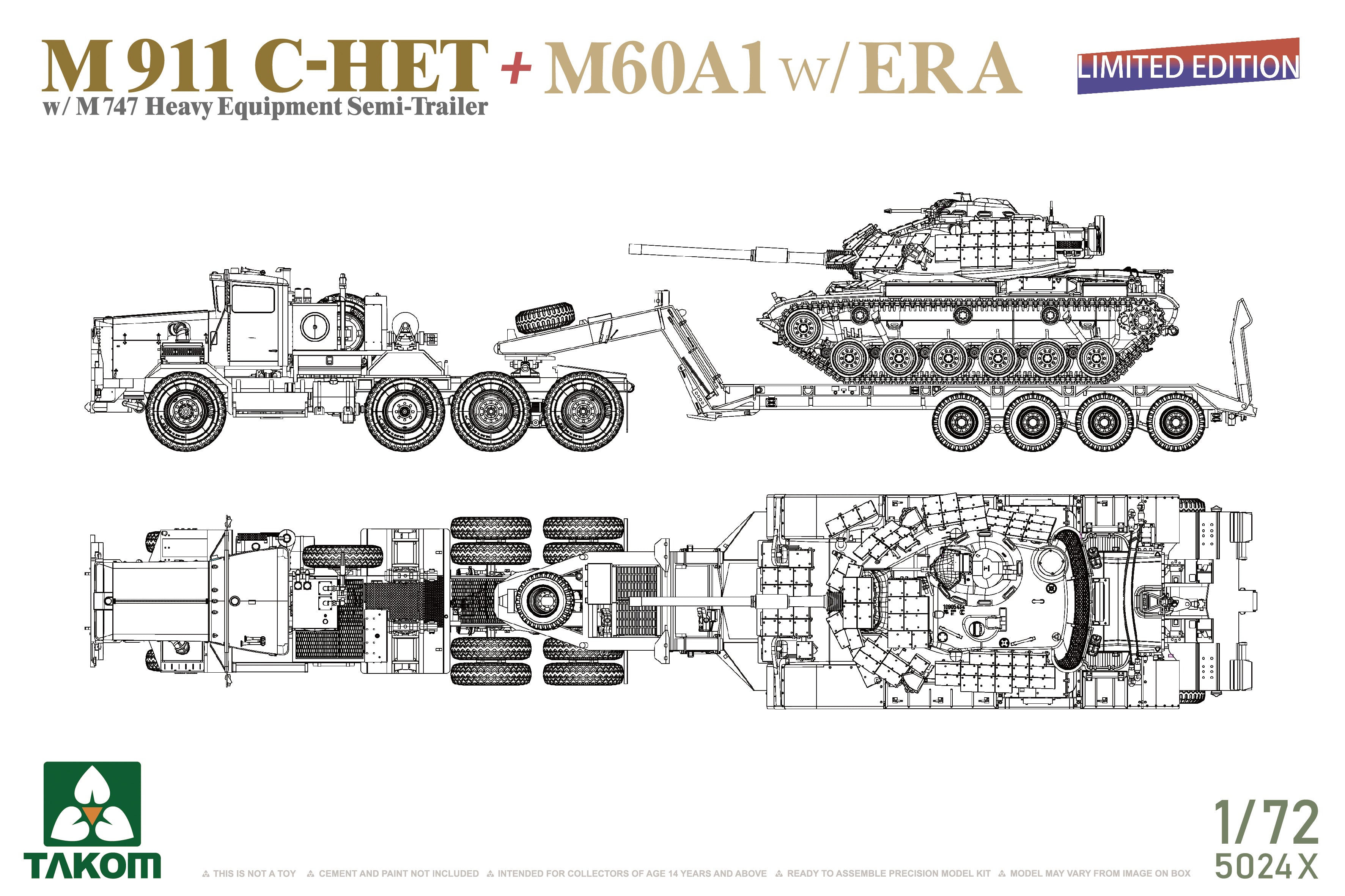 Takom M911 C−HET w/M747 TRAILER + M60A1 (1/35) | Impulse Games and Hobbies