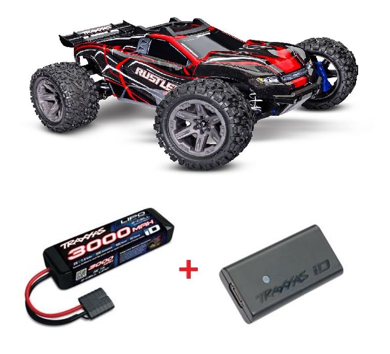Traxxas 1/10 Rustler BL-2S 4x4 RTR - Red w/ Charger & Battery | Impulse Games and Hobbies