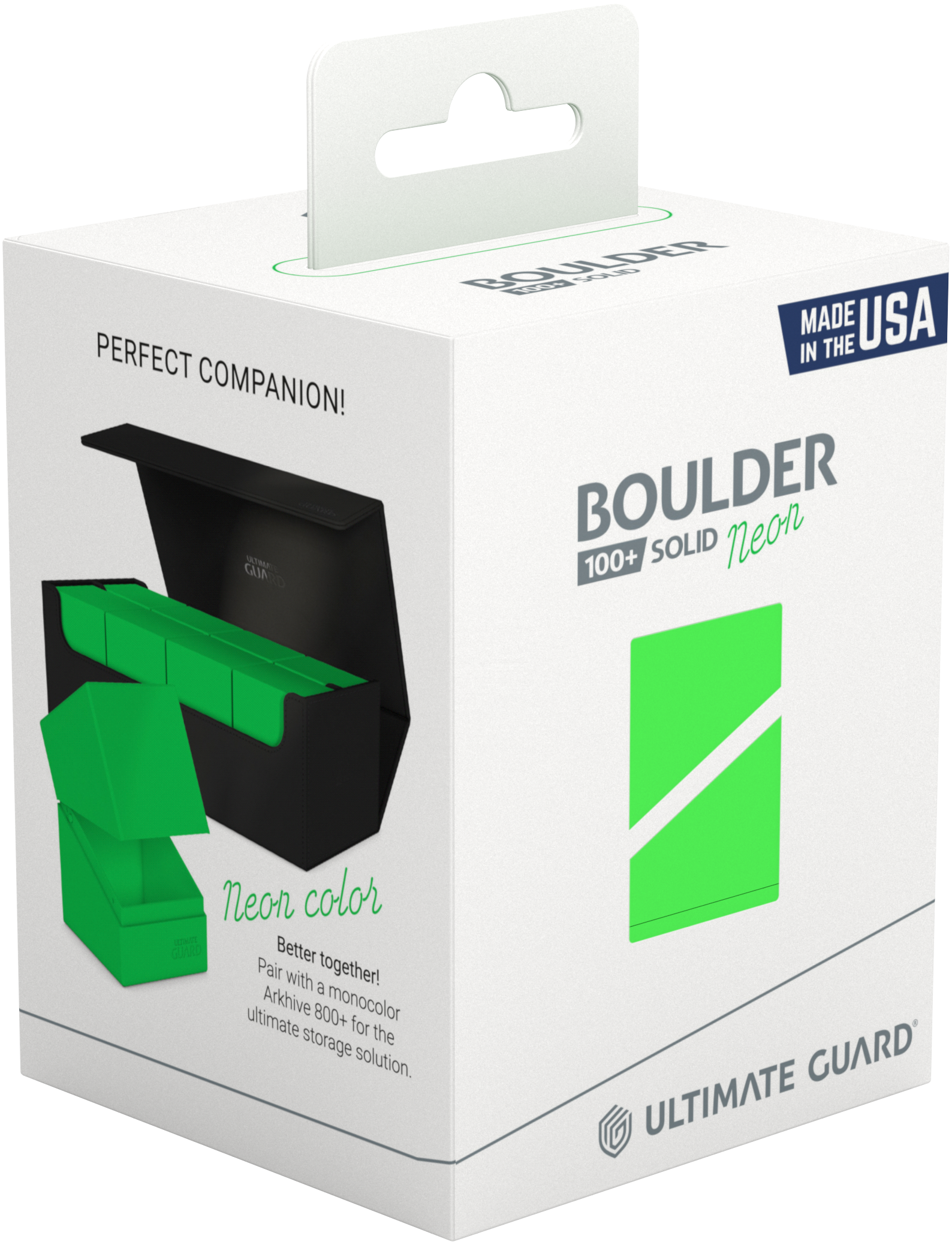 UG DECK CASE BOULDER 100+ NEON GREEN | Impulse Games and Hobbies