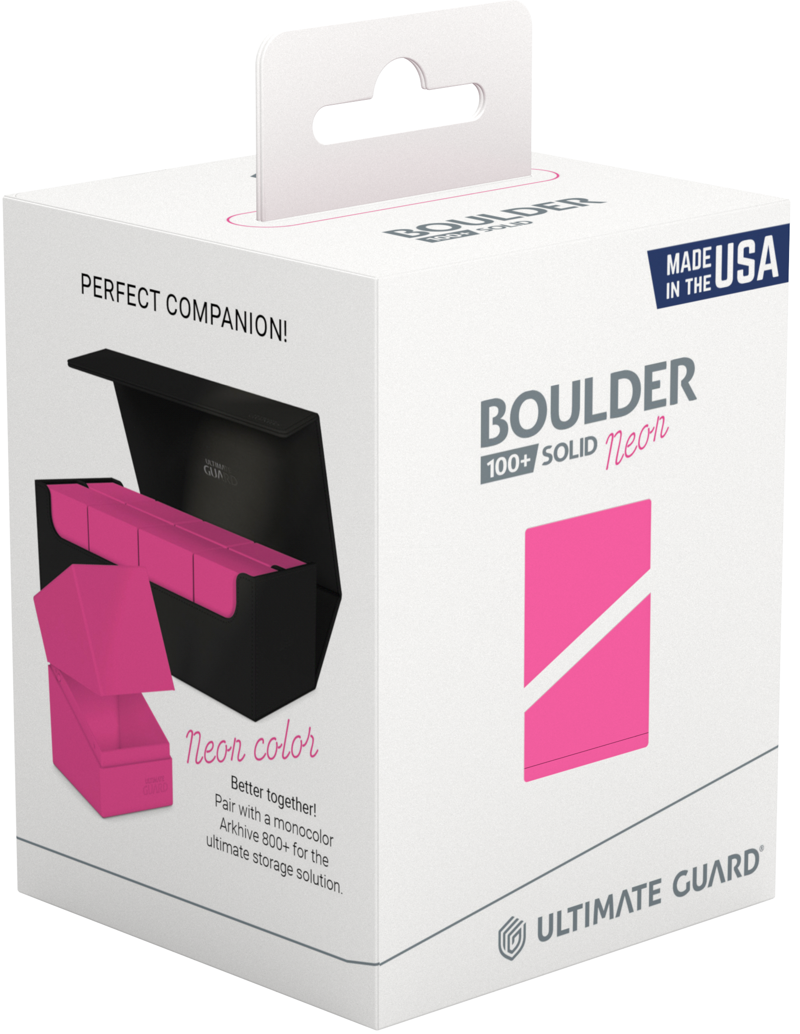 UG DECK CASE BOULDER 100+ NEON PINK | Impulse Games and Hobbies
