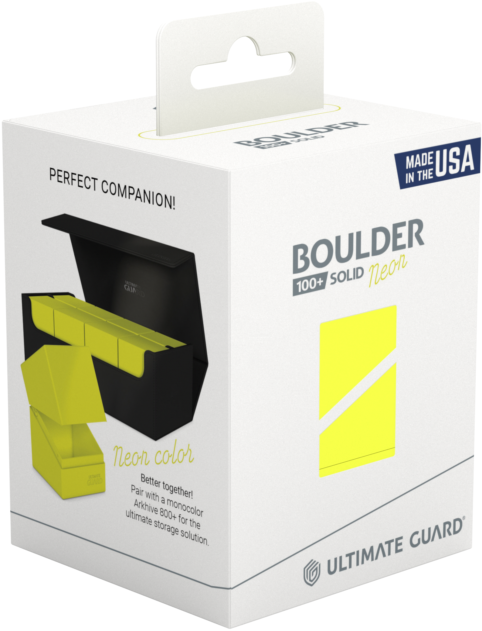 UG DECK CASE BOULDER 100+ NEON YELLOW | Impulse Games and Hobbies
