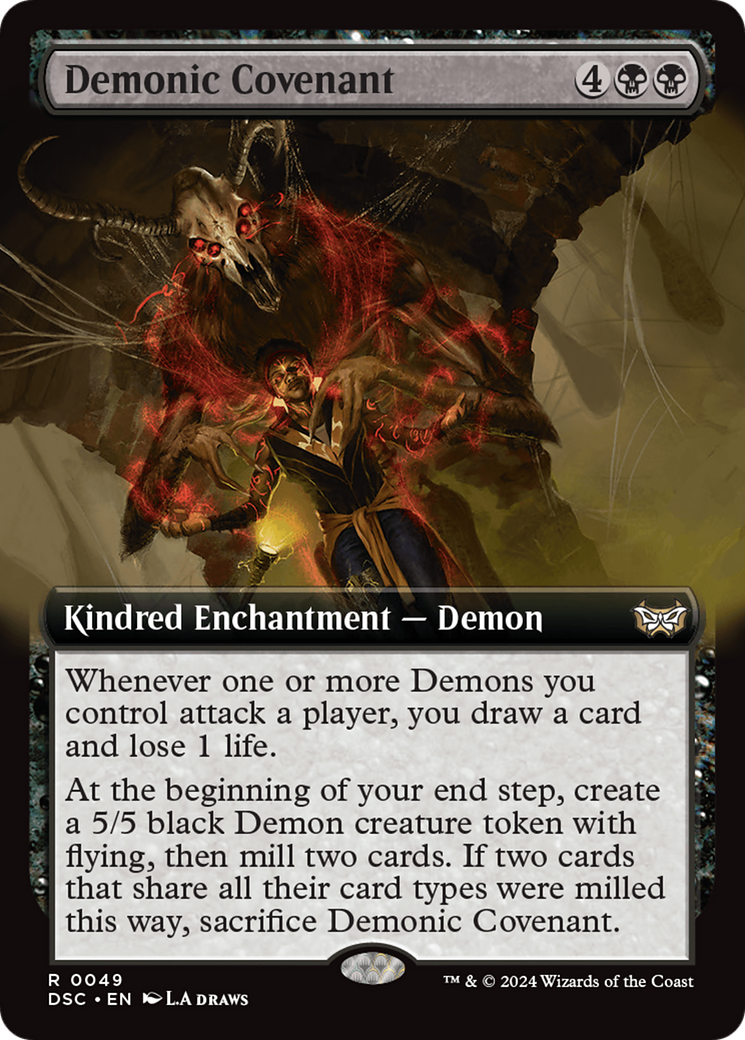 Demonic Covenant (Extended Art) [Duskmourn: House of Horror Commander] | Impulse Games and Hobbies