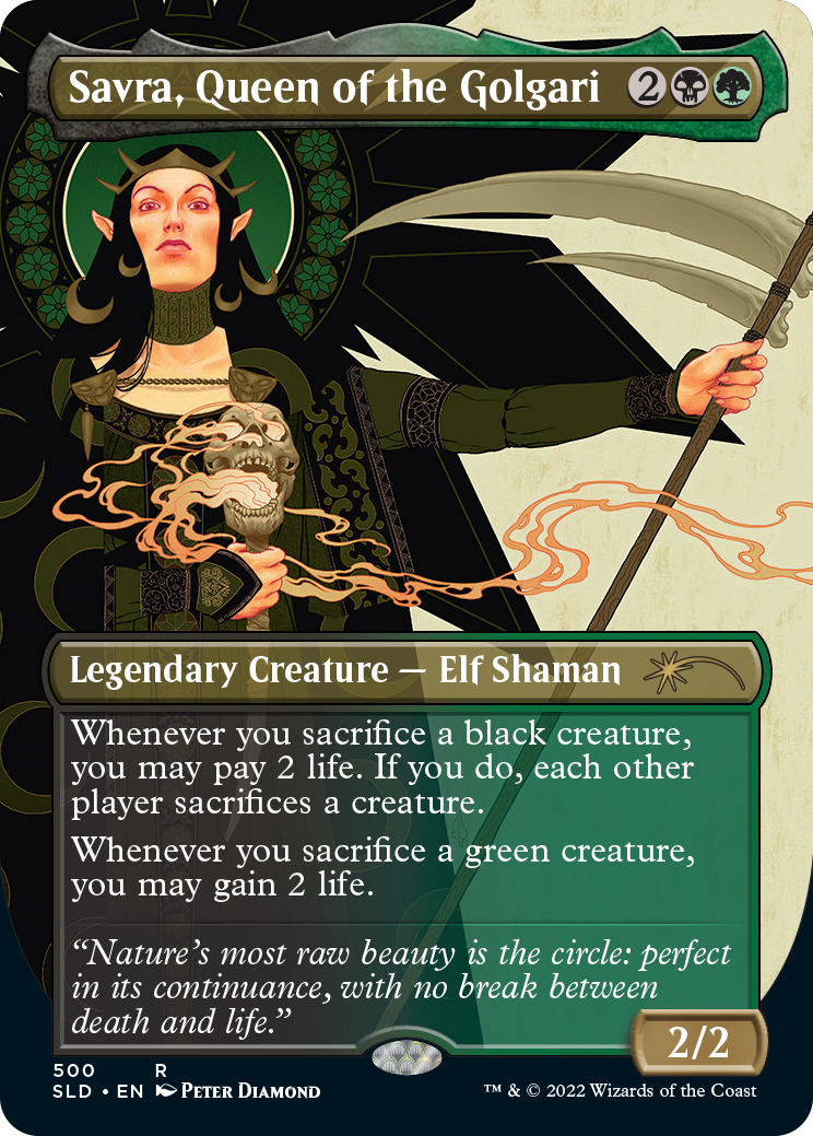 Savra, Queen of the Golgari (Borderless) [Secret Lair Drop Series] | Impulse Games and Hobbies