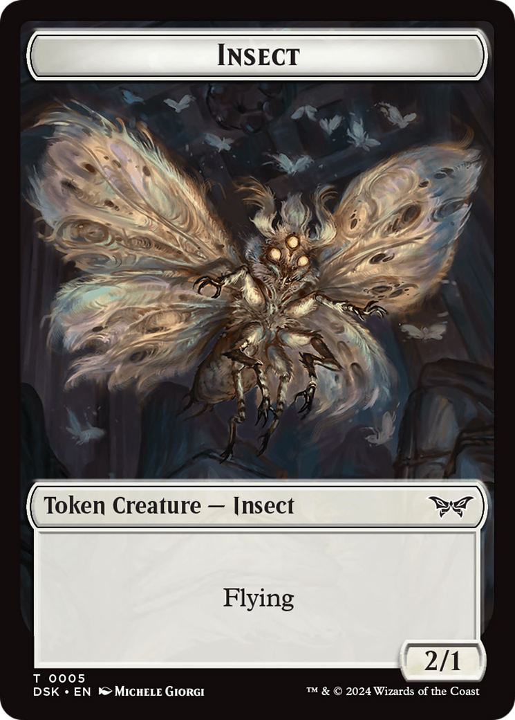 Insect (0005) // Manifest Double-Sided Token [Duskmourn: House of Horror Tokens] | Impulse Games and Hobbies