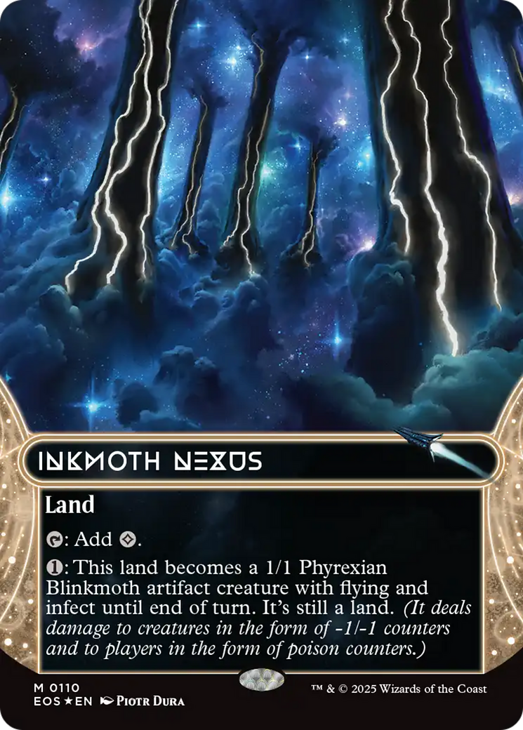 Inkmoth Nexus (0110) (Borderless) (Galaxy Foil) [Edge of Eternities: Stellar Sights] | Impulse Games and Hobbies