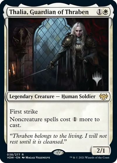 Thalia, Guardian of Thraben (Promo Pack) [Innistrad: Crimson Vow Promos] | Impulse Games and Hobbies