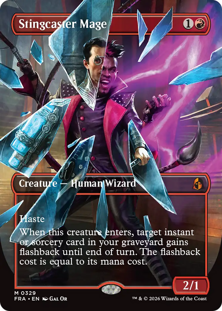 Stingcaster Mage (Borderless) (Facet Foil) [Reality Fracture] | Impulse Games and Hobbies