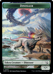 Warrior // Dinosaur Double-Sided Token [March of the Machine Tokens] | Impulse Games and Hobbies