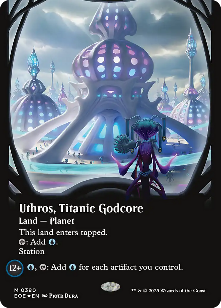 Uthros, Titanic Godcore (Borderless) (Galaxy Foil) [Edge of Eternities] | Impulse Games and Hobbies