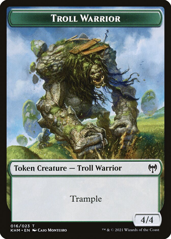 Elf Warrior // Troll Warrior Double-Sided Token [Kaldheim Tokens] | Impulse Games and Hobbies