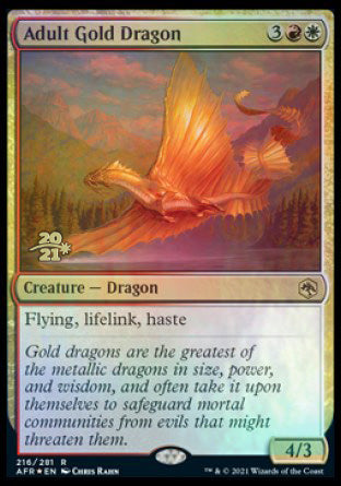 Adult Gold Dragon [Dungeons & Dragons: Adventures in the Forgotten Realms Prerelease Promos] | Impulse Games and Hobbies