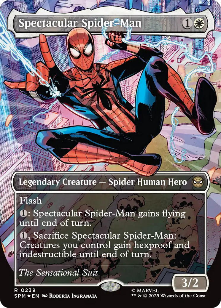 Spectacular Spider-Man (0239) (Borderless) (Textured Foil) [Marvel's Spider-Man] | Impulse Games and Hobbies