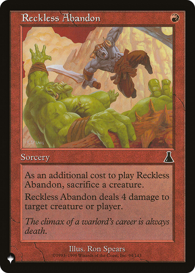 Reckless Abandon [The List Reprints] | Impulse Games and Hobbies