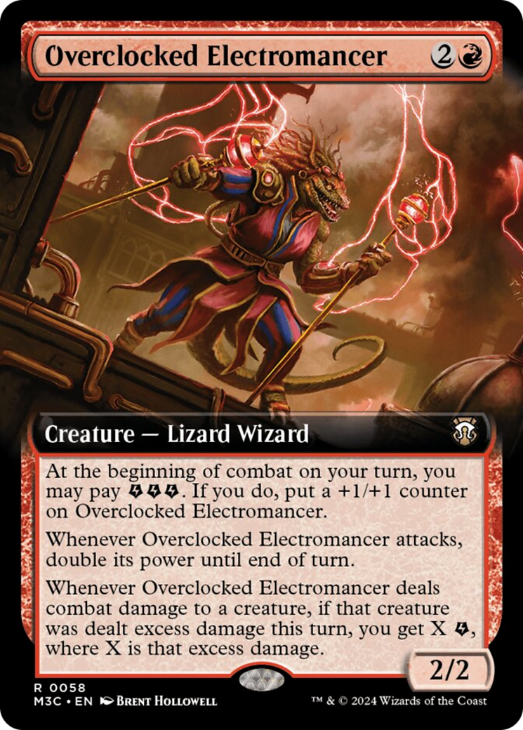 Overclocked Electromancer (Extended Art) (Ripple Foil) [Modern Horizons 3 Commander] | Impulse Games and Hobbies