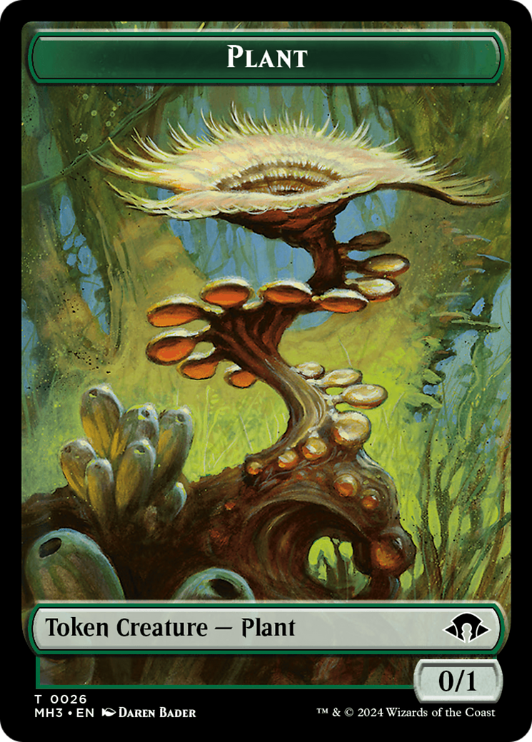 Plant (Ripple Foil) // Zombie Double-Sided Token [Modern Horizons 3 Tokens] | Impulse Games and Hobbies