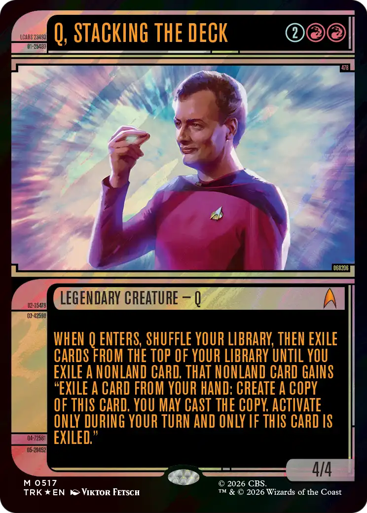 Q, Stacking the Deck (Showcase) (Surge Foil) [Star Trek] | Impulse Games and Hobbies