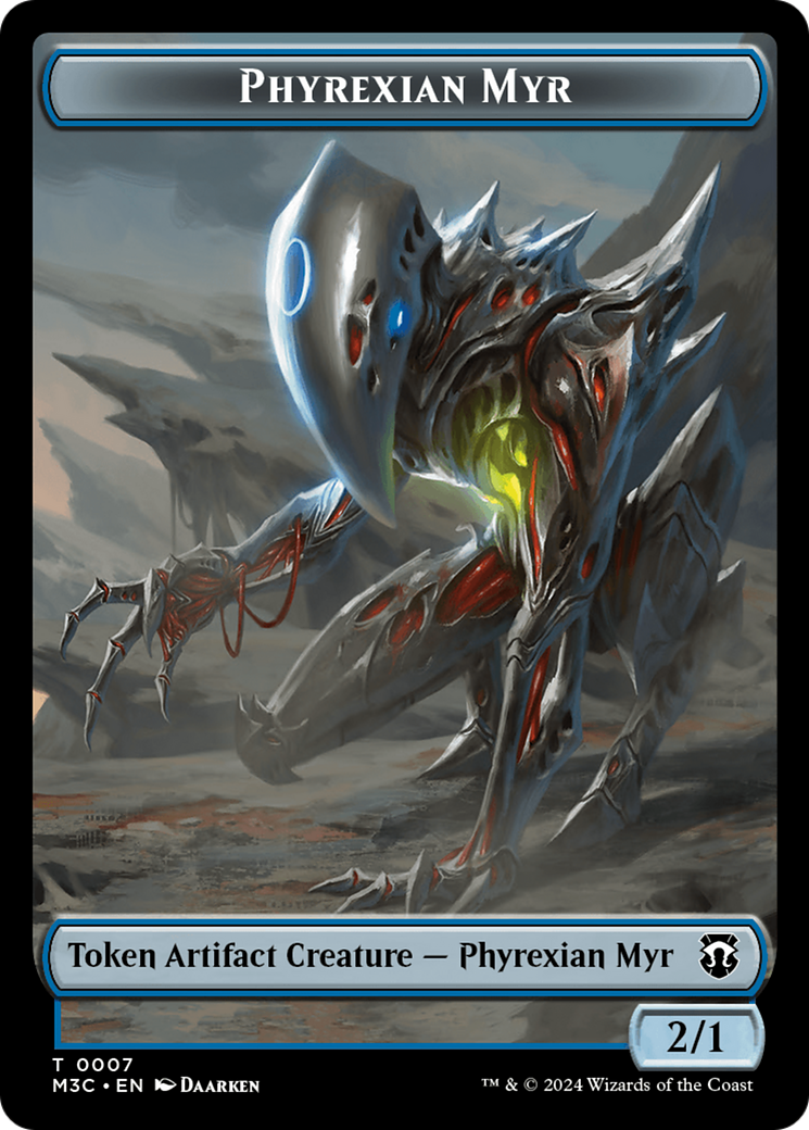 Phyrexian Myr (Ripple Foil) // Servo Double-Sided Token [Modern Horizons 3 Commander Tokens] | Impulse Games and Hobbies