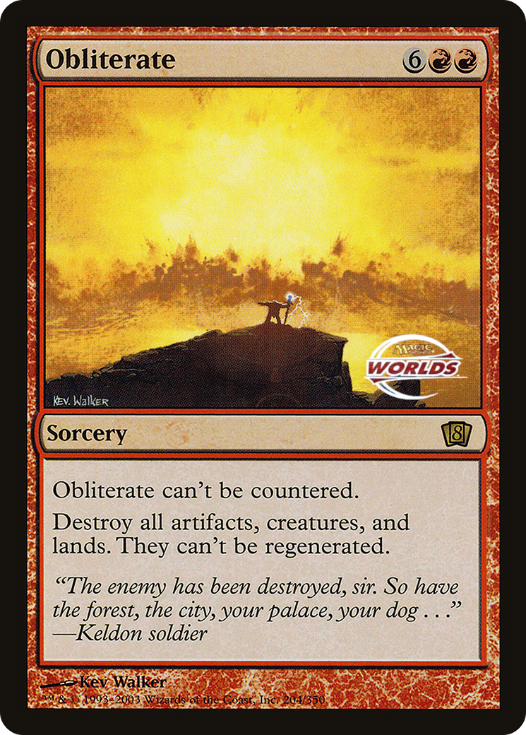 Obliterate (World Championship 2003) [Oversize Cards] | Impulse Games and Hobbies