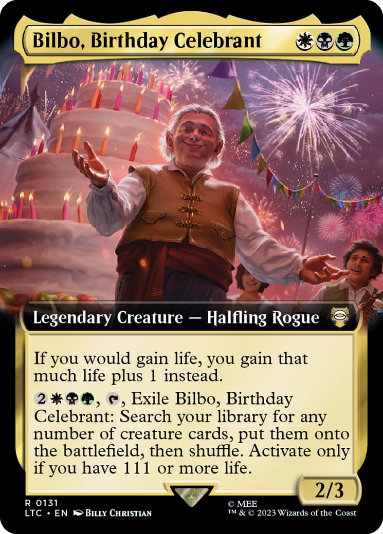 Bilbo, Birthday Celebrant (Extended Art) [The Lord of the Rings: Tales of Middle-Earth Commander] | Impulse Games and Hobbies