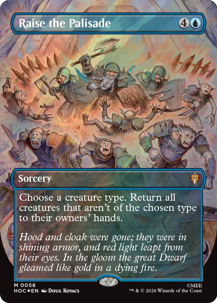 Raise the Palisade (Borderless) (Surge Foil) [The Hobbit: Eternal-Legal] | Impulse Games and Hobbies