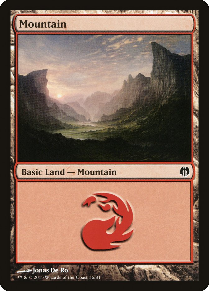 Mountain (36) [Duel Decks: Heroes vs. Monsters] | Impulse Games and Hobbies