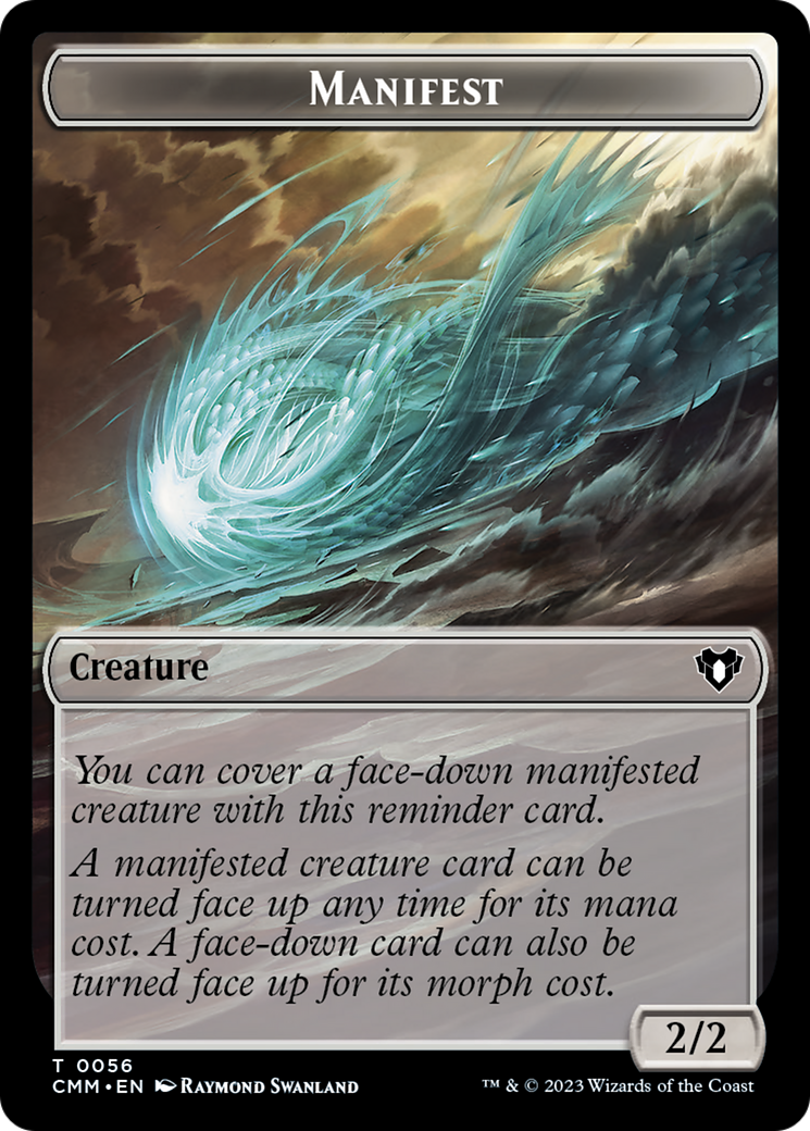Manifest // Phyrexian Germ Double-Sided Token [Commander Masters Tokens] | Impulse Games and Hobbies
