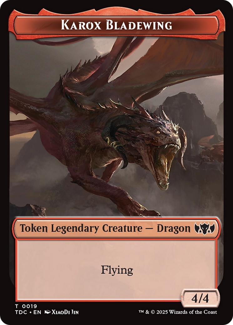 Karox Bladewing // Copy Double-Sided Token [Tarkir: Dragonstorm Commander Tokens] | Impulse Games and Hobbies