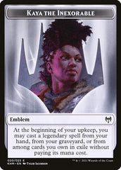 Human Warrior // Kaya, the Inexorable Emblem Double-Sided Token [Kaldheim Tokens] | Impulse Games and Hobbies