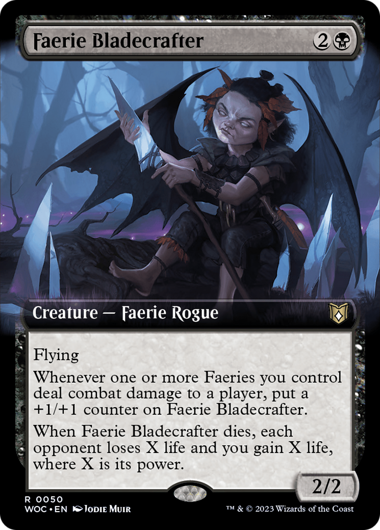 Faerie Bladecrafter (Extended Art) [Wilds of Eldraine Commander] | Impulse Games and Hobbies