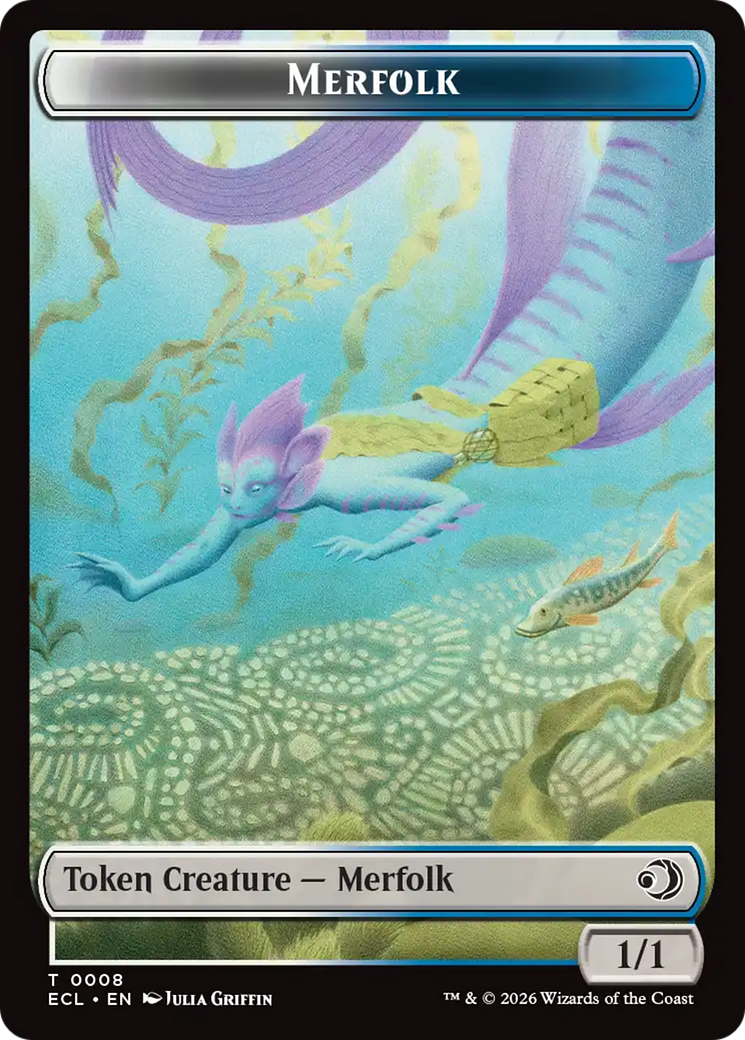 Merfolk // Worm Double-Sided Token [Lorwyn Eclipsed Tokens] | Impulse Games and Hobbies